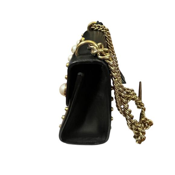 Gucci Black Leather Faux Pearl Padlock Shoulder Bag - Picture 15 of 16